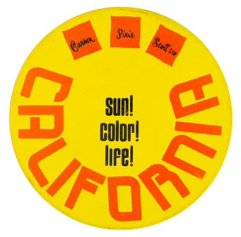 Sun Color Life Advertising Button Museum