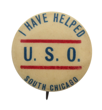U.S.O South Chicago button Chicago Button Museum