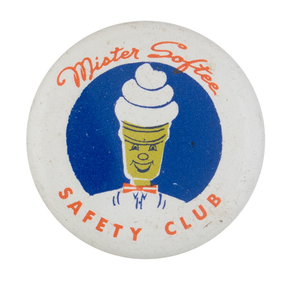 Mister Softee Says Safety First ice cream Pin badge 