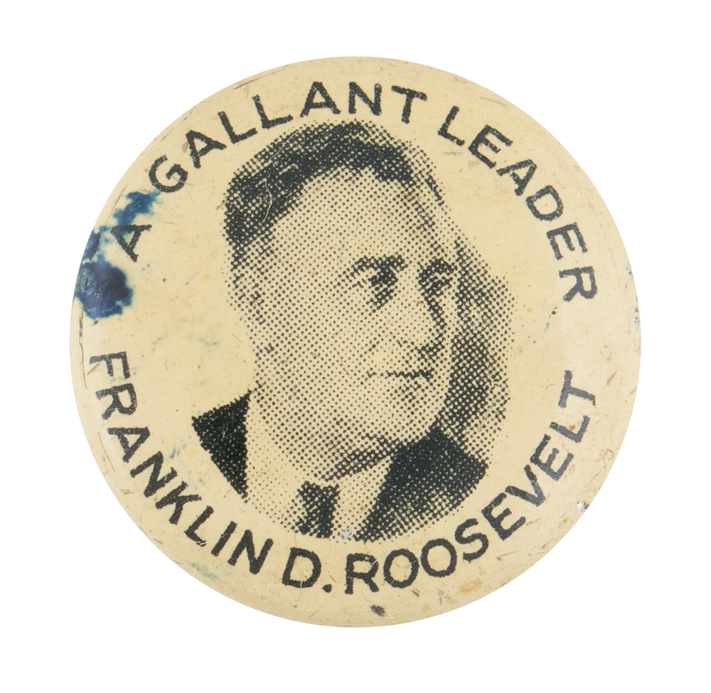 "Un Gallant leader Franklin D Roosevelt" années 1930 Campagne Pinback Button FDR 