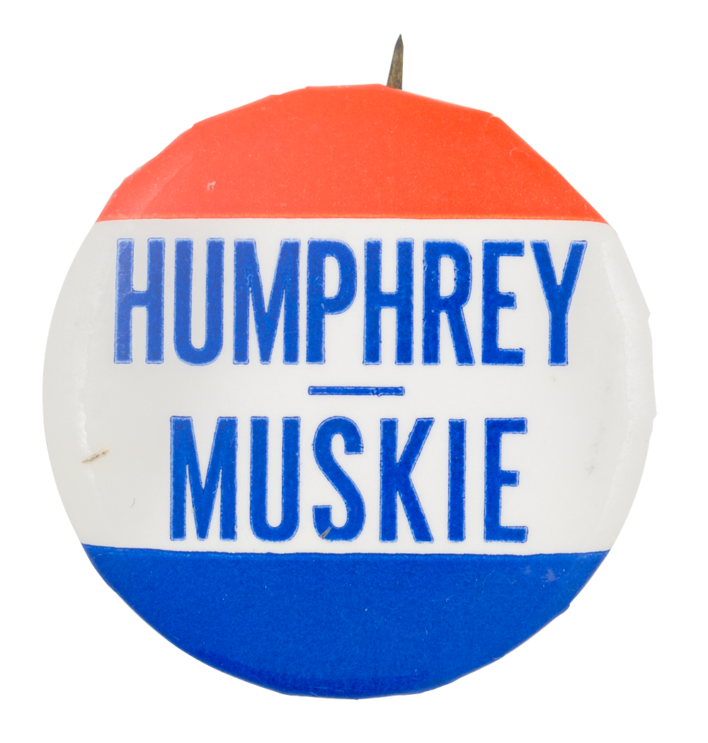 Details about   H Humphrey & E Muskie Presidential Campaign Flag Pin Button NOS 1968 Blems 