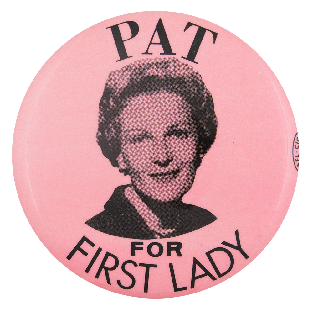 Lot Of 2 Pat Nixon First Lady 1960 campaign pin button political 