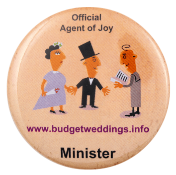 Official Agent of Joy Minister Advertising Busy Beaver Button Museum