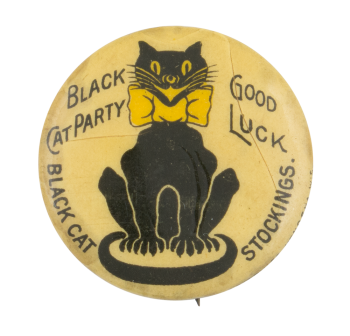 Black Cat Stockings Advertising Button Museum