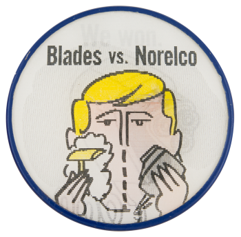 Blades vs. Norelco Advertising Button Museum