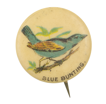 Blue Bunting Advertising Button Museum