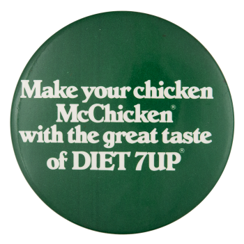 Diet 7Up Advertising Button Museum