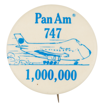 Pan Am 747 Advertising Button Museum