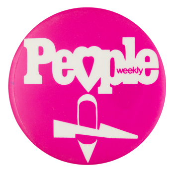 People Weekly Pink Advertising Button Museum