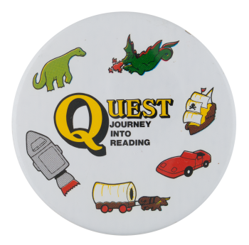 Quest Journey Into Reading Advertising Button Museum