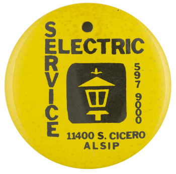 Service Electric Alsip advertising busy beaver button museum