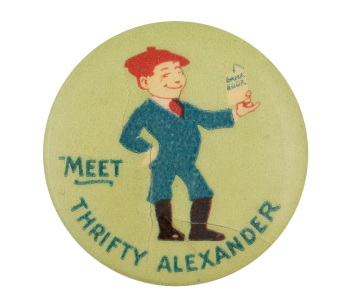 Thrifty Alexander Advertising Button Museum