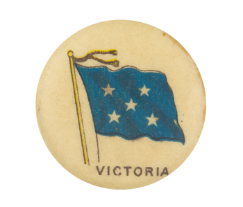 Victoria Flag Advertising Button Museum