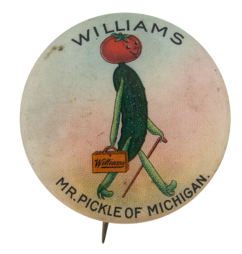 Williams Mr. Pickle Advertising Button Museum