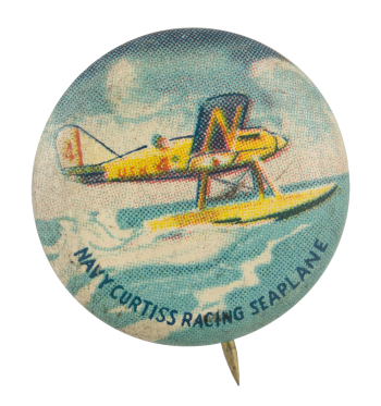 Navy Curtiss Racing Seaplane Advertising Button Museum