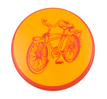 Bicycle In Red And Yellow Art Button Museum