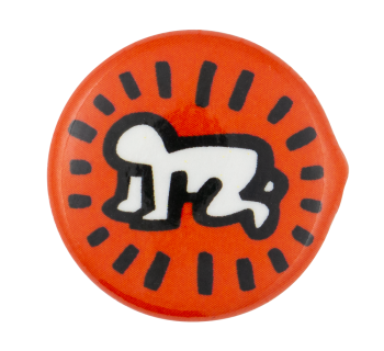 Keith Haring Radiant Baby Red Art Button Museum
