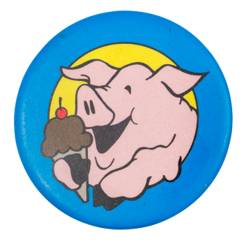 Pig With Ice Cream Art Button Museum