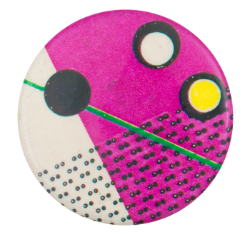 Pink and White with Green Line Art Button Museum