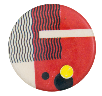 Red and White with Black Wavy Lines Art Button Museum