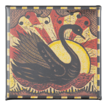 Tony Fitzpatrick Black Swan Art Button Museum