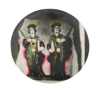 Two Women in Robes Art Button Museum