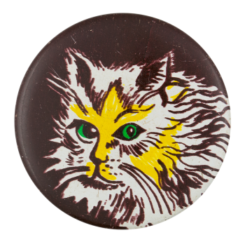 Yellow Cat With Green Eyes Art Button Museum 