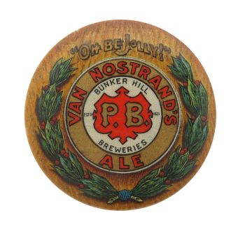 Van Nostrand's Ale Bunker Hill Breweries Beer Button Museum