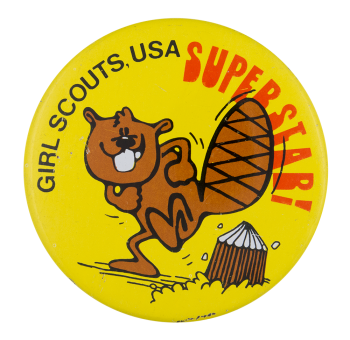 Girl Scouts Superstar Beaver Beavers Button Museum