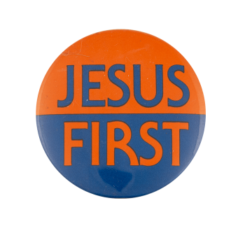 Jesus First Cause Busy Beaver Button Museum