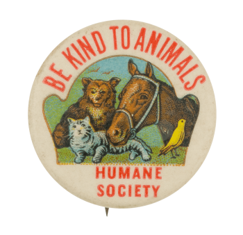 Be Kind to Animals Humane Society Cause Button Museum