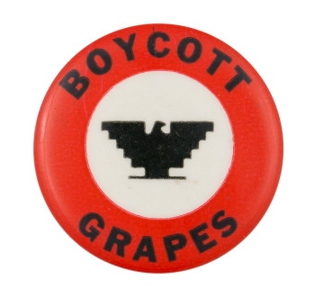 Boycott Grapes Red and White Cause Button Museum