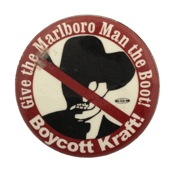 Boycott Kraft Marlboro Man Cause Busy Beaver Button Museum