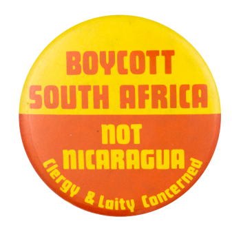Boycott South Africa Cause Button Museum