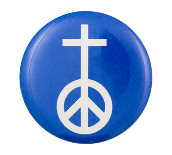 Peace Sign Cross Cause Button Museum