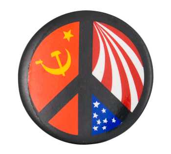 Peace Sign USSR and United States Cause Button Museum