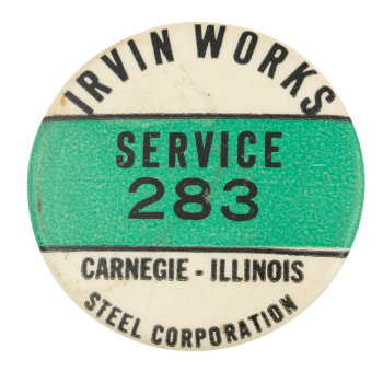 Irvin Works Steel Corporation Club Button Museum