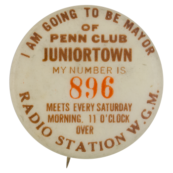 Penn Club Juniortown Club Button Museum