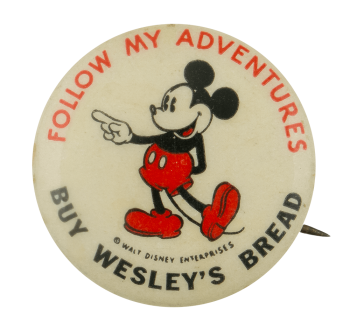 Mickey Mouse Buy Wesley's Bread Entertainment Busy Beaver Button Museum
