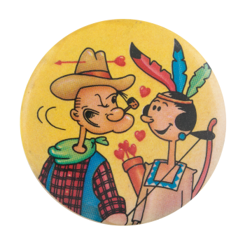 Cowboy Popeye And Olive Oyl Entertainment Busy Beaver Button Museum
