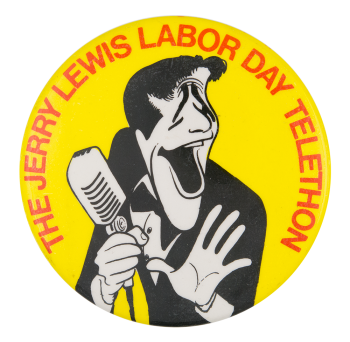 Jerry Lewis Labor Day Telethon Yellow Entertainment Button Museum
