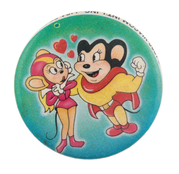 Mighty Mouse And Pearl Pureheart Entertainment Busy Beaver Button Museum