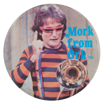 Mork From Ork with Trombone Entertainment Busy Beaver Button Museum