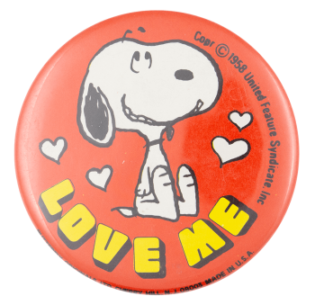 Snoopy Love Me Entertainment Busy Beaver Button Museum