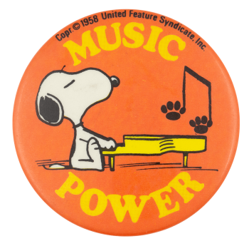 Snoopy Music Power Entertainment Busy Beaver Button Museum