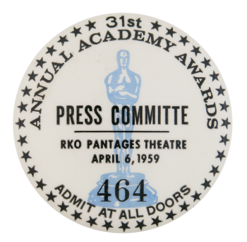 31st Academy Awards Press Events Button Museum