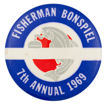 Fisherman Bonspiel Event Button Museum