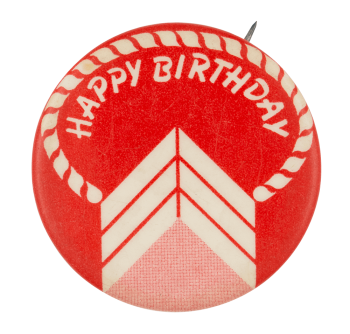 Happy Birthday Red Cake Event Button Museum