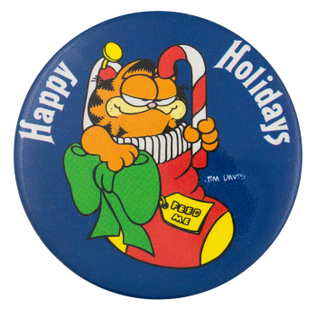 Happy Holidays Garfield Event Button Museum