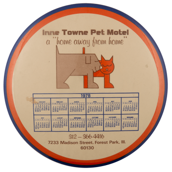 Inne Towne Pet Motel Event Busy Beaver Button Museum